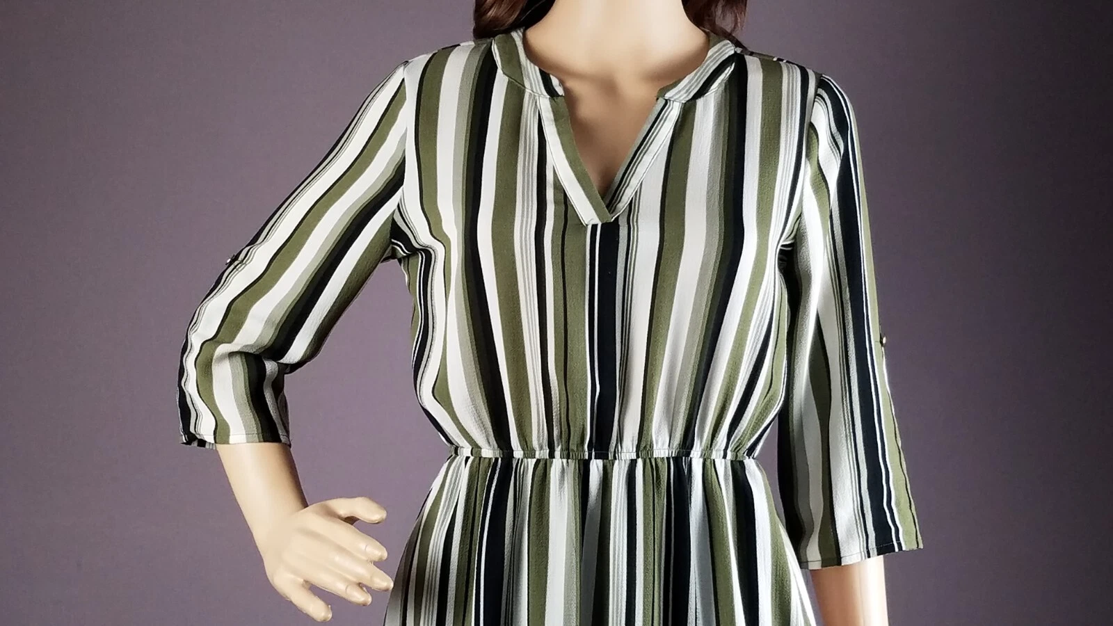 VETEMENTS Abito corto donna tentato Los Angeles a righe scollo a V taglia S