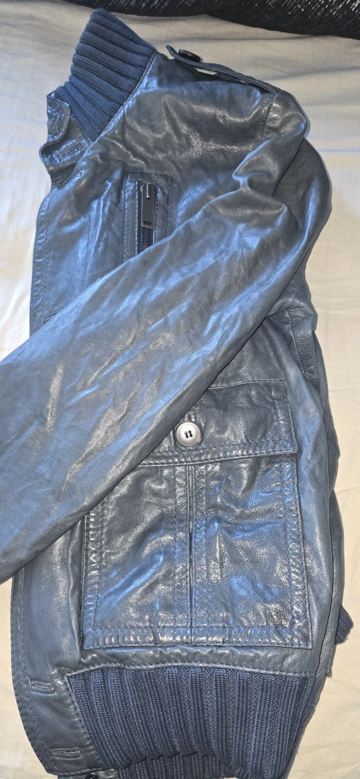 Gucci Tom Ford Epoca Giacca di Pelle Navigatore Taglia 50.