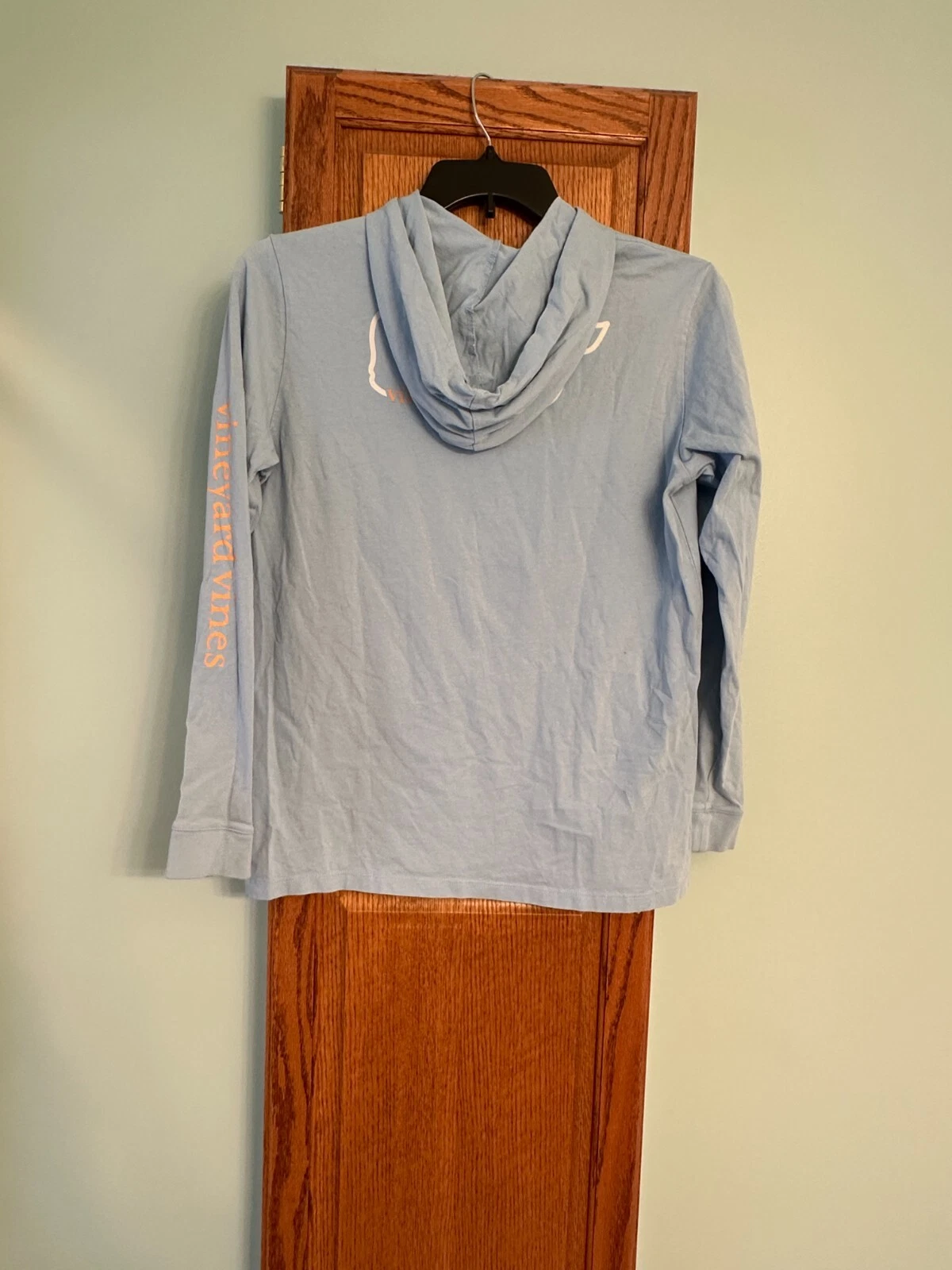 VETEMENTS VINEYARD VINES Pullover Felpa con Cappuccio Blu con Logo Balena Bianca Unisex Giovane Taglia XL