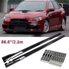 86.6 Gloss Black Side Skirt Extension Lip Spats For Mitsubishi Lancer Evo X10