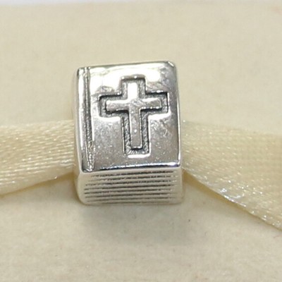 New Authentic Pandora Charm Bible Religious Cross 790261 Bead W Tag & Suede Pouc 5700302006070 