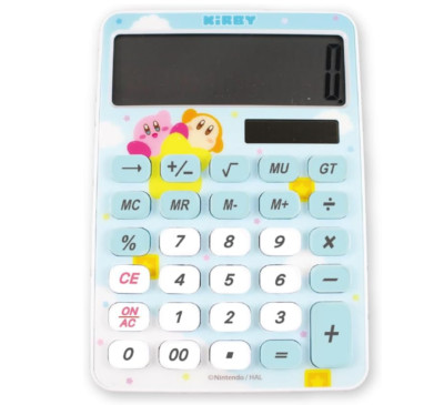 Hoshi no Kirby Solar and Battery Powered Calculator Light blue Star Kirby New!