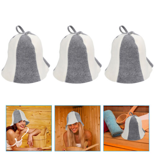  3 Pcs Felt Sauna Hat Miss for Women Non Woven Bath Ukrainian - Picture 1 of 12