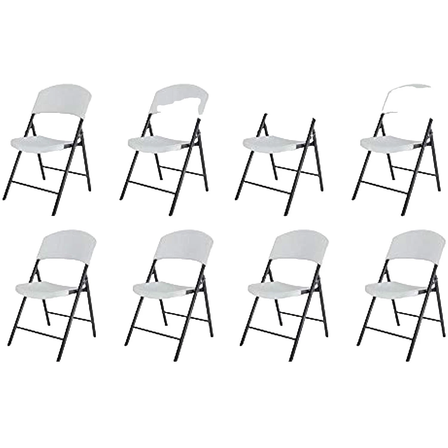 Cadeiras com estrutura de plástico branco