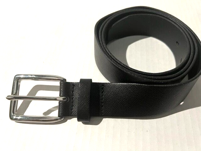 New BANANA REPUBLIC Mens Black Saffiano Leather Belt sz 40  display picture 3