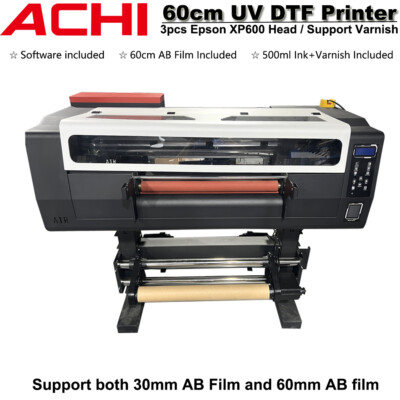60cm UV DTF Sticker Printer &60cm AB Film 3Pcs XP600 Nozzle 500ml Varnish Ink