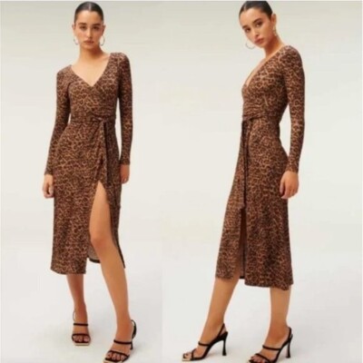 knee length dresses for ladies Anais Midi Wrap Dress Black / L