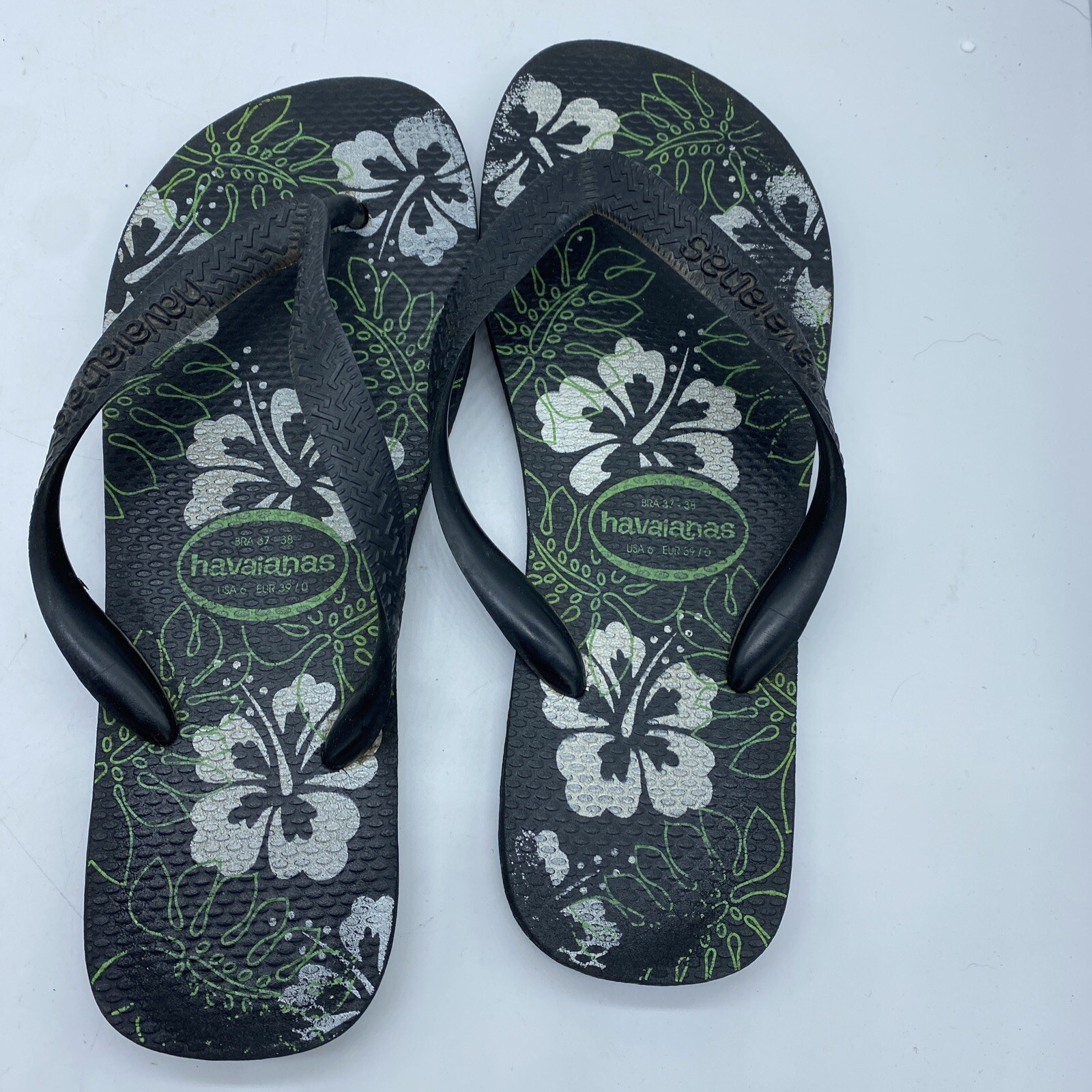 Lotto 2 Infradito HAVAIANAS Donna Taglia 6 Vari Colori Nero Marrone Floreale