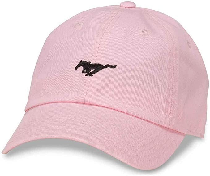 Cappello Micro Slouch American Needle Ford Mustang Pony Icona Cappello Papà Rosa OSFA Nuovo