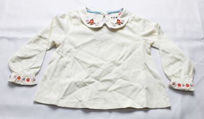 Mini Boden Toddler Girl's Floral Embroider Top EJ3 Ivory Size 2-3 Years NWT