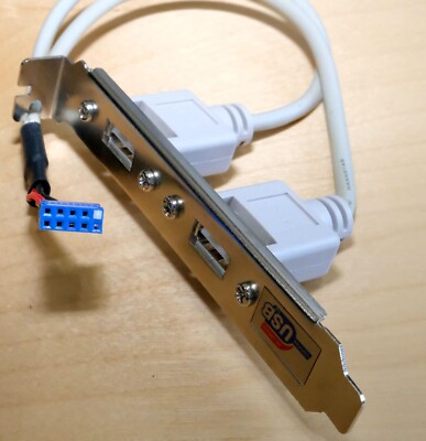 Heavy Duty USB 2.0 I/O Dual Connector Panel w Motherboard Cabling | eBay