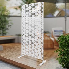 Freestanding Rectangular Steel Privacy Screen for Outdoor Indoor 35.4 15.7 74.8"