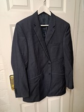 TM Lewin Navy Blue Suit UK 39 Wool Slim Fit Jermyn Street 2 Piece London Formal