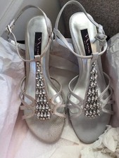 Nina Galilea Women US 8 Silver Sandals NIB
