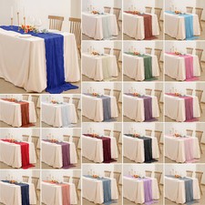 TtS 5PCS 90x400cm Cheesecloth Table Runner Cheesecloth Wedding Party Decoration