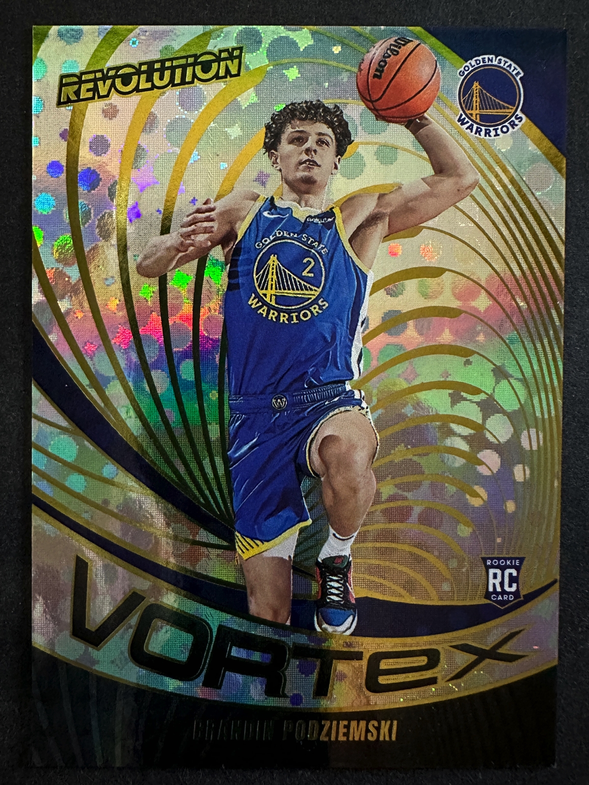 Brandin Podziemski 2023-24 Panini Revolution Vortex Rookie Card Warriors #21
