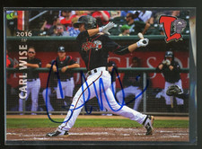2016 Lansing Lugnuts CARL WISE Signed Card autograph auto BLUE JAYS LEXINGTON SC