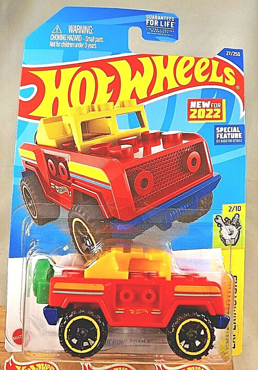 2022 Hot Wheels #27 Experimotors 2/10 BRICKING TRAILS Red w/Black OROH6 Spokes