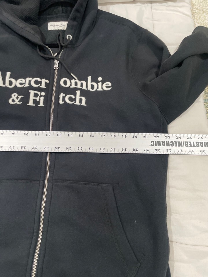 ABERCROMBIE & FITCH LINED FULL ZIP LOGO HOODIE SWEATSHIRTS MENS SIZE XL