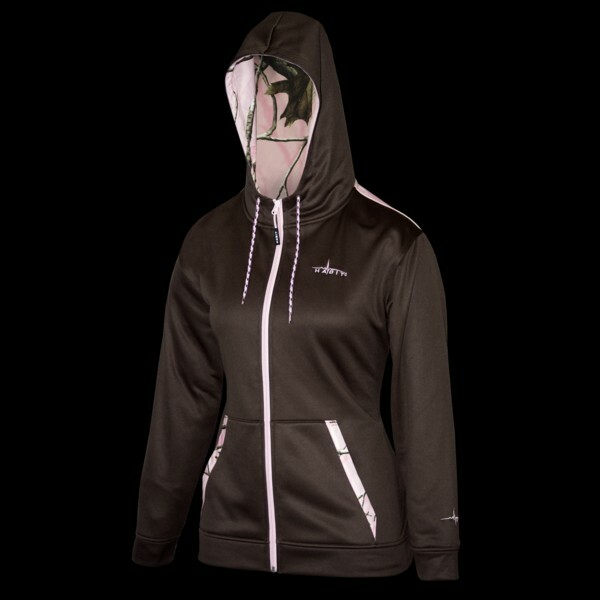 Habit Camo Hoodie Womens Jacket Sz M Brown Pink Full Zip Up Hooded Realtree | eBay