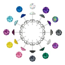 Sterling Silver Stud Earrings made with 2088 6.4mm Primero® Crystals