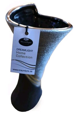 Keramik-Vase Gilde Blumenvase 30 cm grau-silber Dreamlight Collection Geschenk