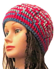 New Handmade Crochet Red Size S (20 Inches Circumference) Waves Beanie Hat