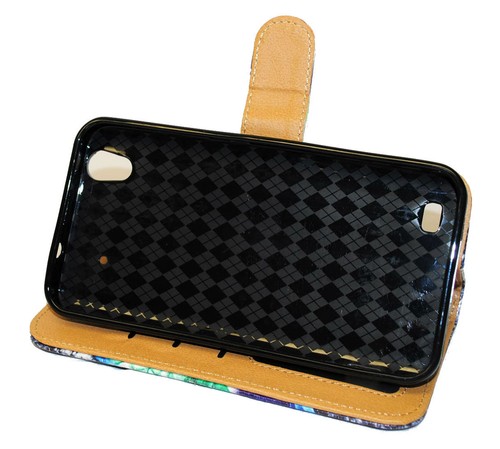 Colorful Owl on Chevron Design Wallet Leather Case for ZTE Quartz Z797C - Picture 4 of 5