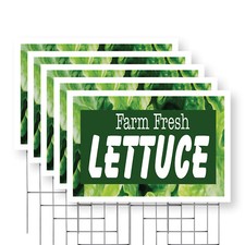 Letrero de patio de lechuga fresca de gra…