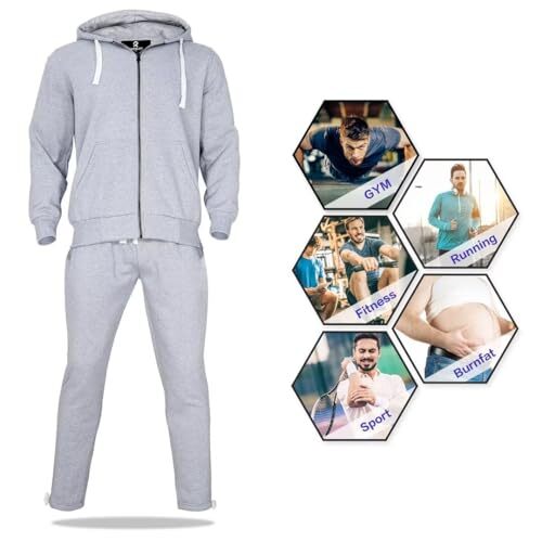 R RAMBLER 1985 Mens Tracksuit 2 pieces Thick XX-Large, Light Gray -Hooded - Picture 6 of 6