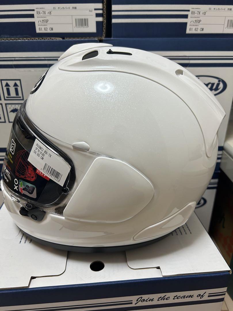 新品未使用ARAI RX-7X GLASS WHITE size L Arai RX-7X Corsair-X Single Color Glass White L Size 59-60cm