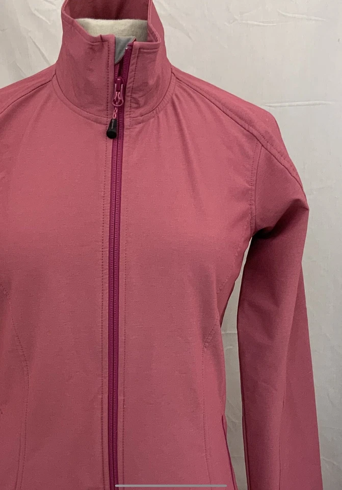Merrell Track Jacket S Pink Full Zip Polyester Stret Long Sleeve NWOT YGI T1-327 - Image 3 of 4