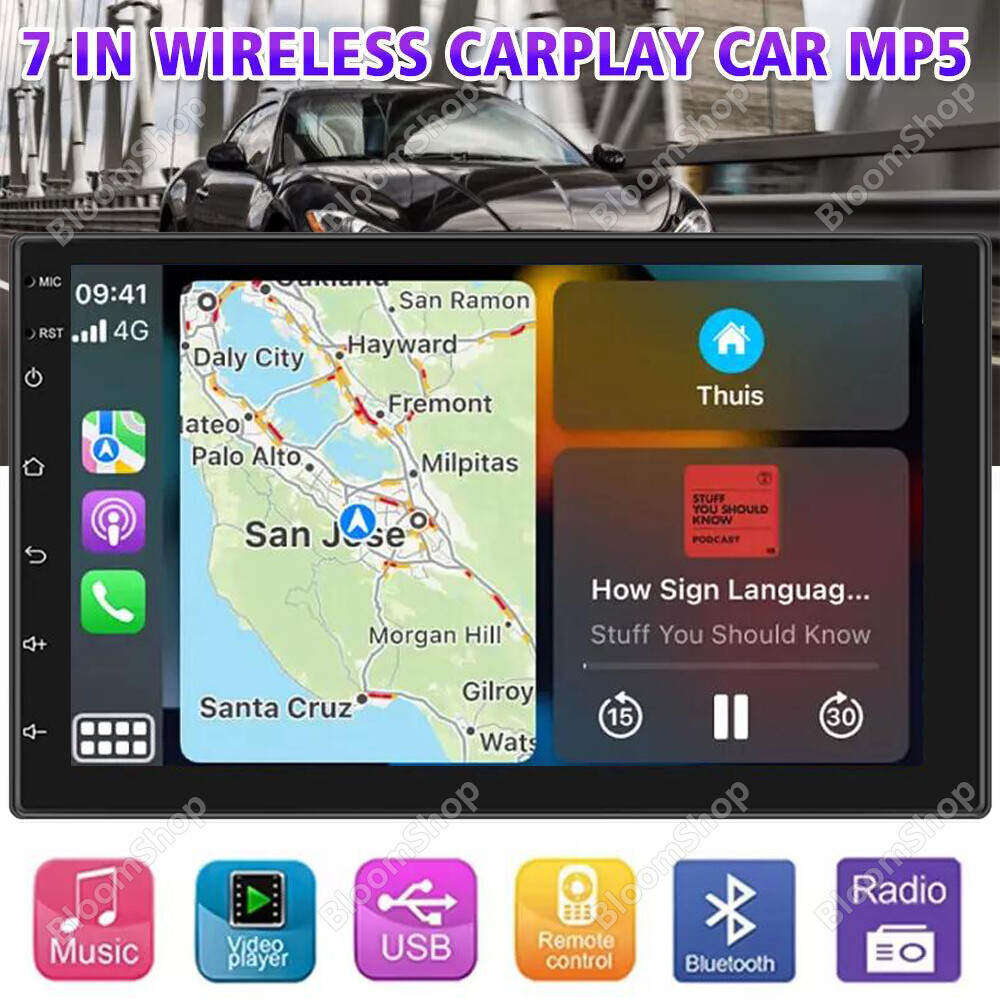 7 Inch Double 2 Din Android 13 Car Stereo with 32GB Storage Touchscreen GPS WIFI Bluetooth and CarPlay Support for Seamless Connectivity