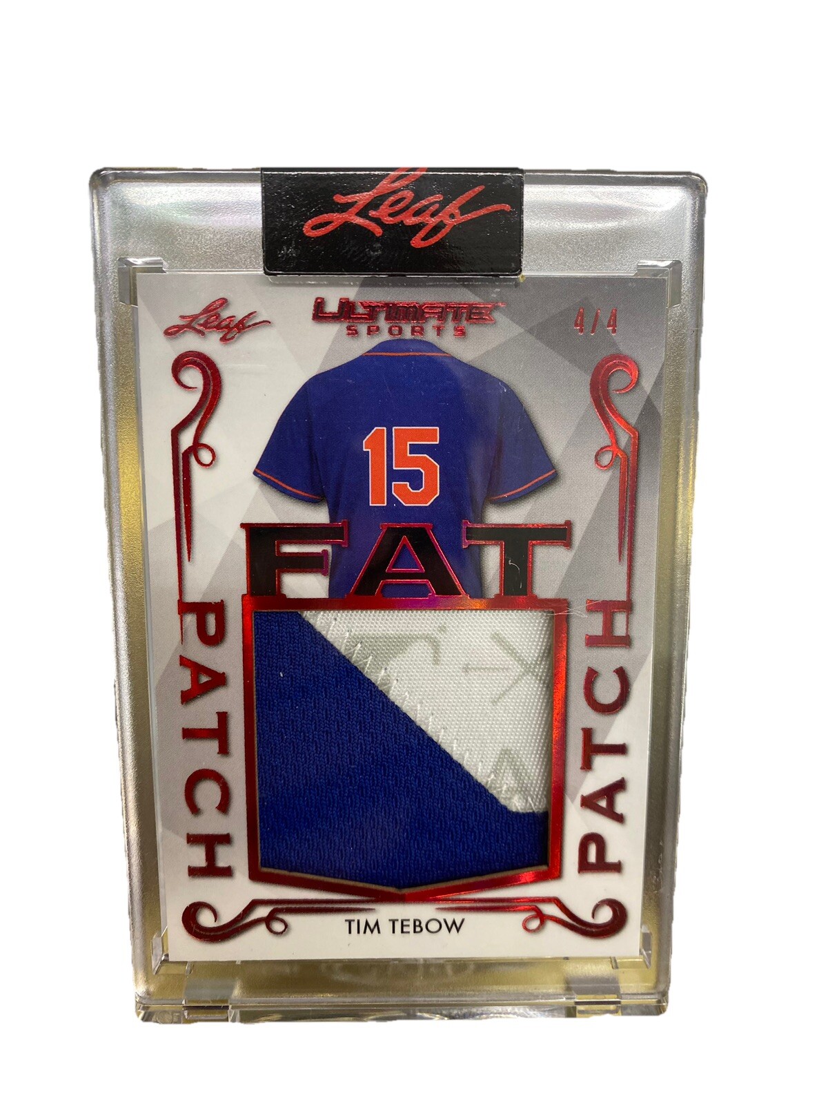 2021 Leaf ultimate sports Tim Tebow red foil fat patch Game Used Patch