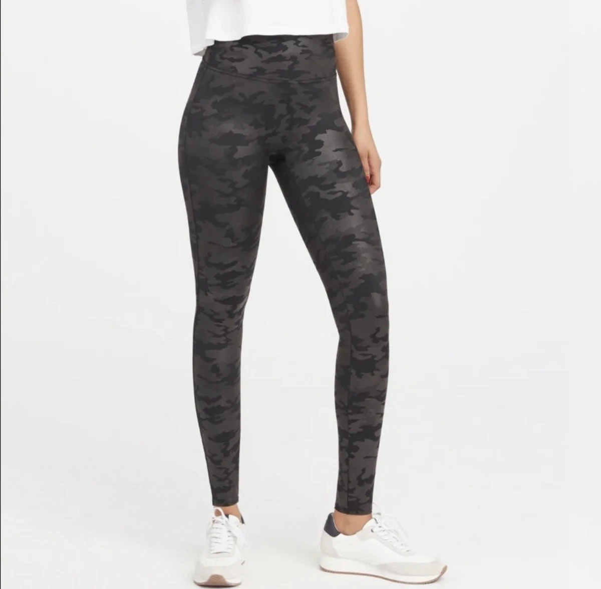 Spanx Faux Leather Camo Leggings