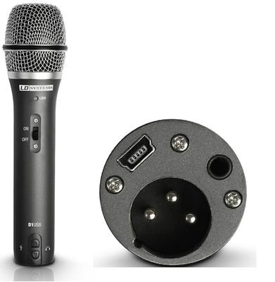 LD Systems D1USB -  USB / XLR dynam. Gesangsmikrofon mit Kopfhörerausgang NEU