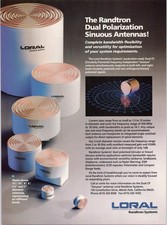 1994 Loral Randtron Dual Polarization Sinuous Antennas Vintage Magazine Print Ad
