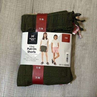 Member's Mark Girl's 2-Pack Elastic Waistband Pull-On Shorts 7/8