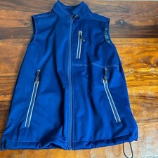 33000ft Mens Softshell Vest Navy Blue Full Zip Reflective Running Hiking Small
