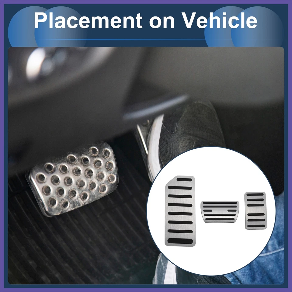 Cubiertas de pedal de acelerador de pie automático 3 piezas para Honda Accord 16-22 tono plateado Foto 3 de 4