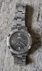 Vtg Timex Compass Diver Black Dial Silver Tone 38mm Men's Watch Needs BATTERY!