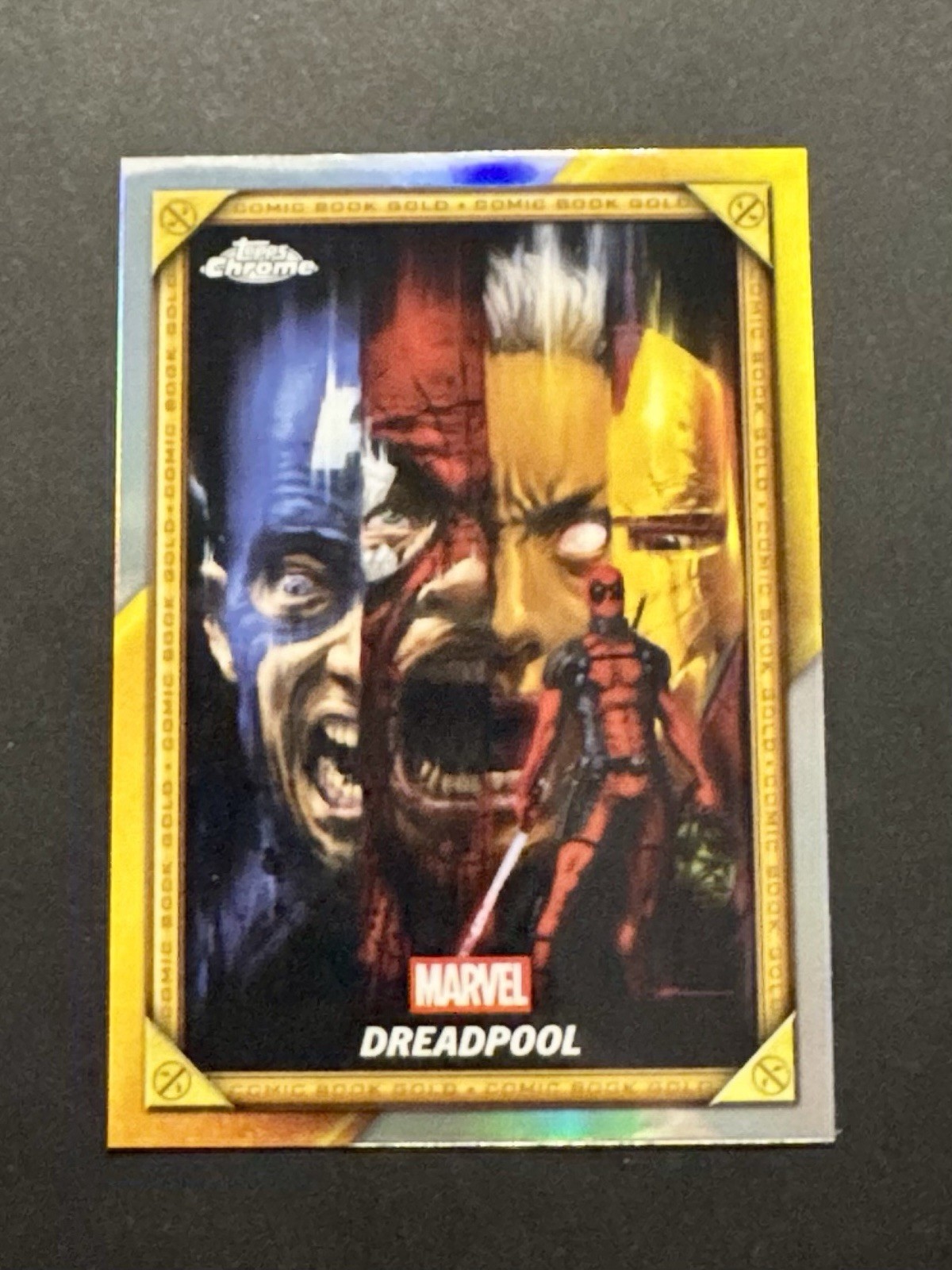 2025 Topps Chrome Deadpool Comic Book Gold Marvel #CB-28 Dreadpool Refractor