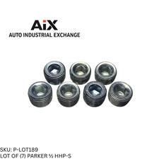Lot of 7 Parker 1/2 HHP-S Steel Hollow Hex Plug Male NPT Pipe Fitting 6000 PSI