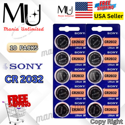 10X Pack Fresh Brand New Sony CR2032 3V Button Lithium Coin Battery  Expire2034+