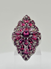 STUNNING! Vintage .925 Sterling Silver Garnet Estate Ring Size 5.25