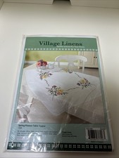 Village Linens Spring Flower Table Topper 32  x32  