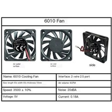 40mmx40mmx10mm 50mmx50mmx10mm 60mmx60mmx10mm 5V 2Pin DC Cooling Silent Fan CPU