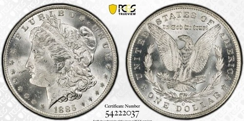 1885-O Morgan Dollar PCGS MS64 BLAZING WHITE Shield Holder!