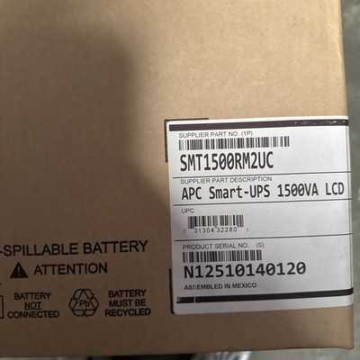 APC SMT1500RM2UC Smart-UPS 1500VA LCD 2U 120V Rackmount Power Backup SMT1500RM2U