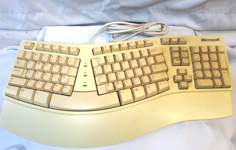 Vintage Microsoft Natural Keyboard PS/2 Ergonomic Split Beige X03-51764 1990s - Image 2 of 4